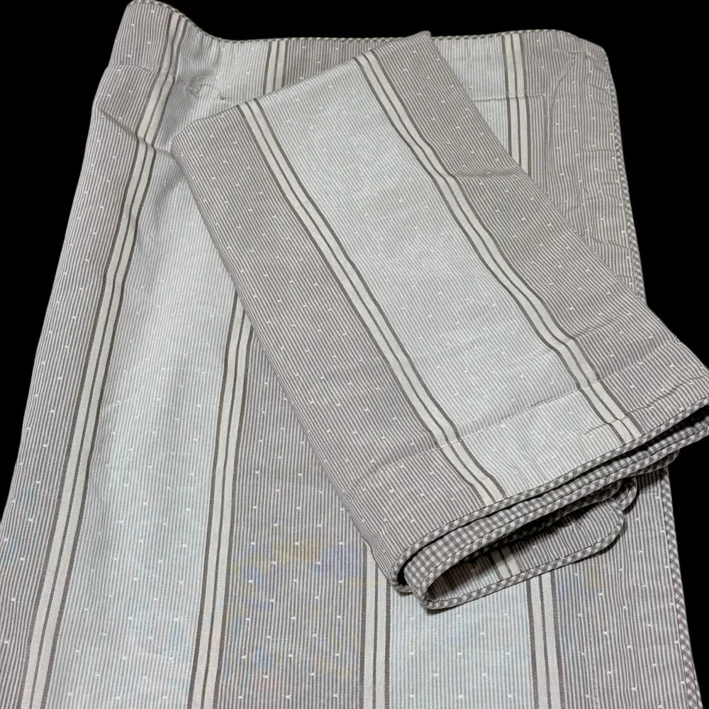 Legacy 27.5x27.5 Pillow Sham Covers Tan & Brown‎ Stripes Gingham Trim & Back